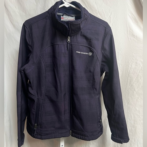 Jackets & Blazers - Free Country Jacket Womens Large Purple Polyester Long Sleeve Logo Full Zipper